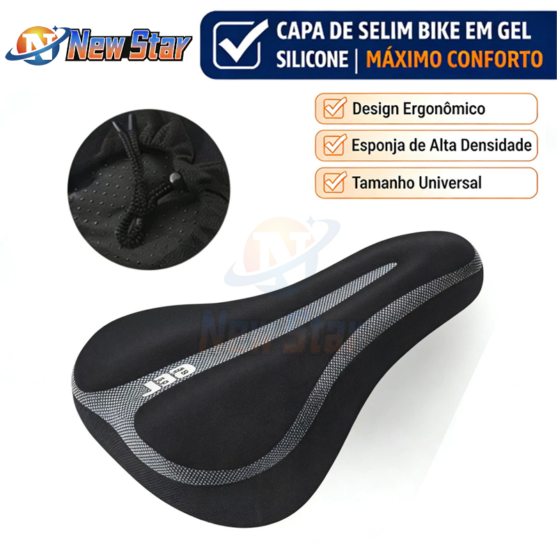 New Star Capa Para Banco Selim Confortável Almofada Gel Banco Selim Forro Ajustável Para Bike