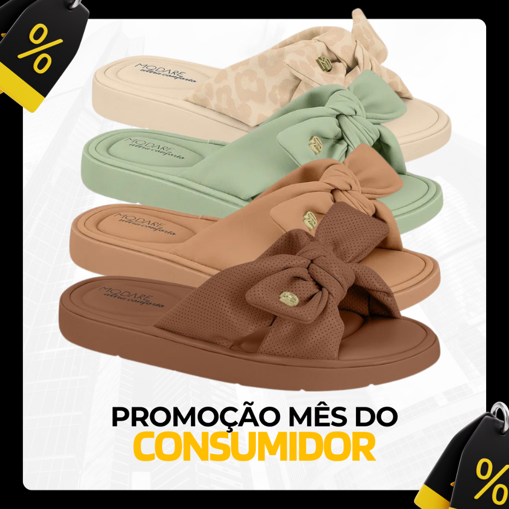 Chinelo Tamanco Feminino Modare UltraConforto Ortopédico Laço Slide Palmilha Macia Leve Original em Oferta na Shopee