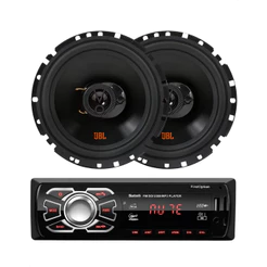 JBL Par Alto Falante 6 Polegadas 110W Flex 4 + FirstOption MP3 Bluetooth Controle USB SD AUX 4x25W