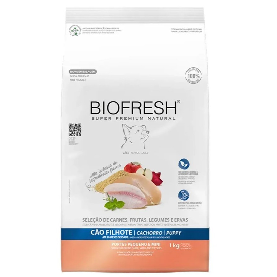 Ração Biofresh Cães Filhotes Raças Pequenas e Mini 3kg