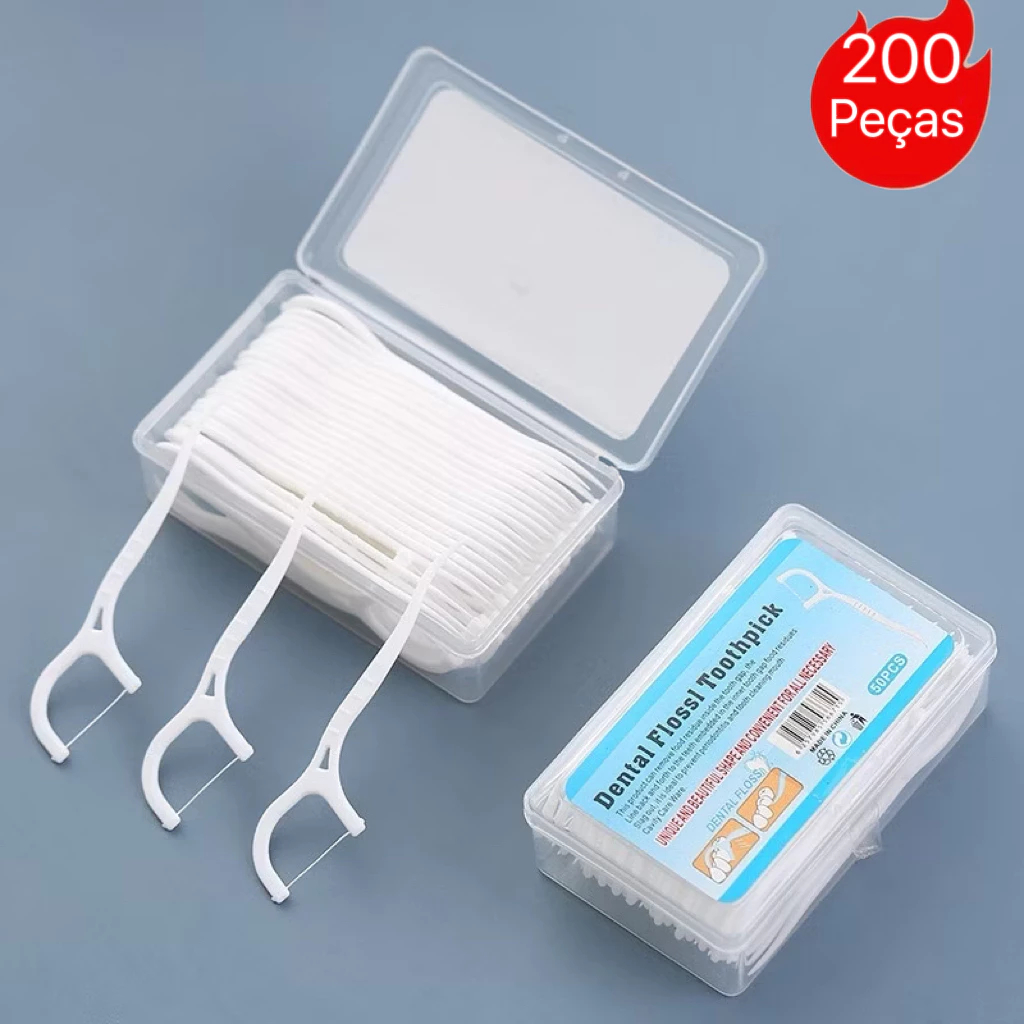 kit200/300/100/50 Fio Dental Infantil em Formato de Arco Ultra Fino para uma Limpeza Eficaz