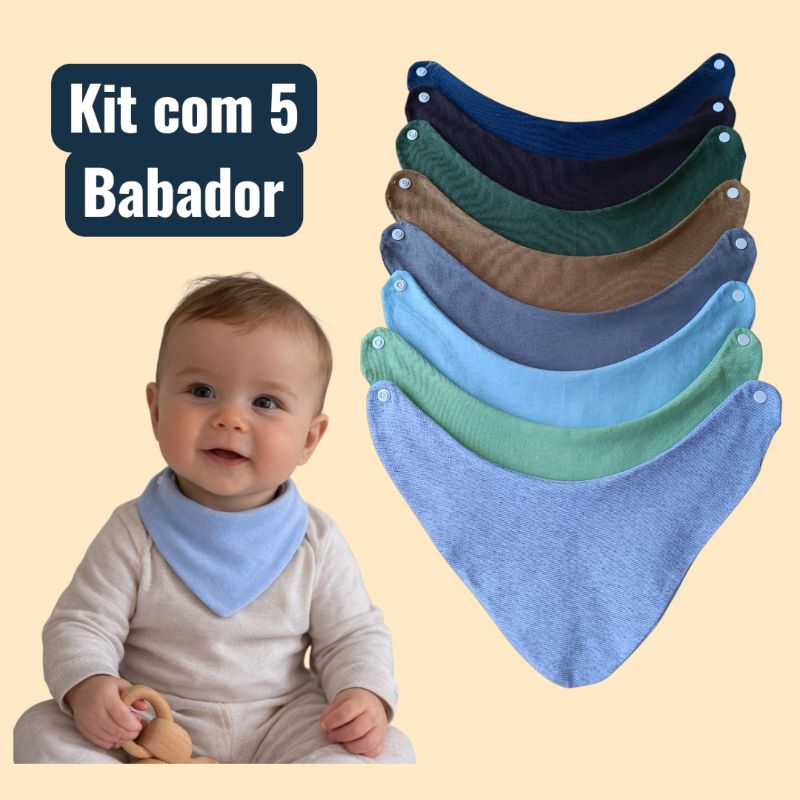 Kit 5 Babador Infantil Menino