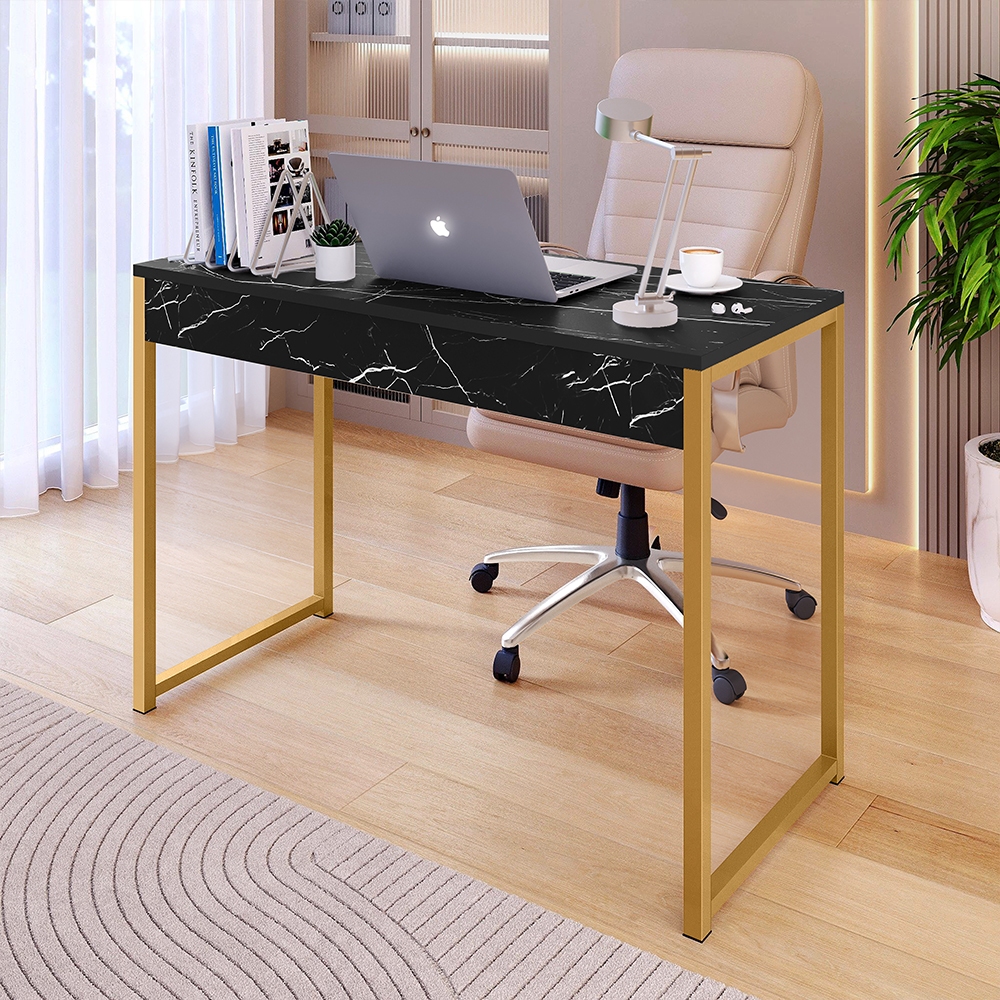 Mesa Para Salão Manicure / Escritório Home Office Pés Ferro Industrial Compacta Plus Varias Cores em Oferta na Shopee
