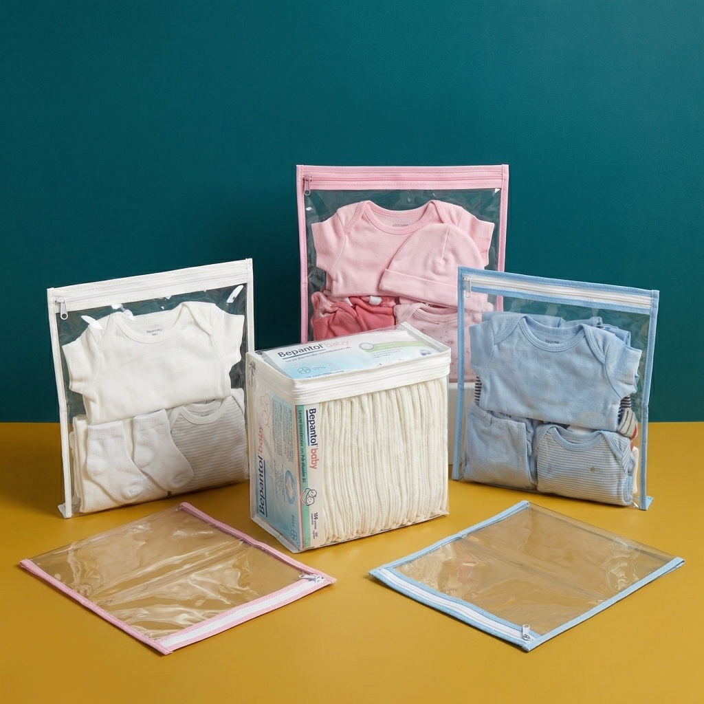 Kit 6 Peças Maternidade – 5 Saquinhos Organizadores + 1 Porta Fralda/Remédio Necessaire