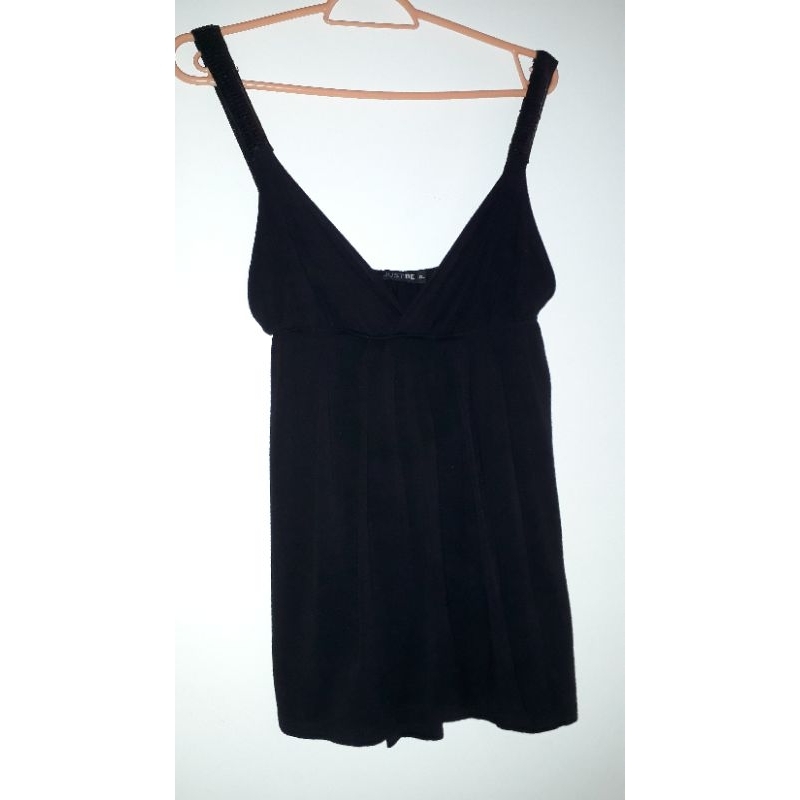 🖤 Blusa Preta de Alça P Viscose com Elastano Básica Feminina