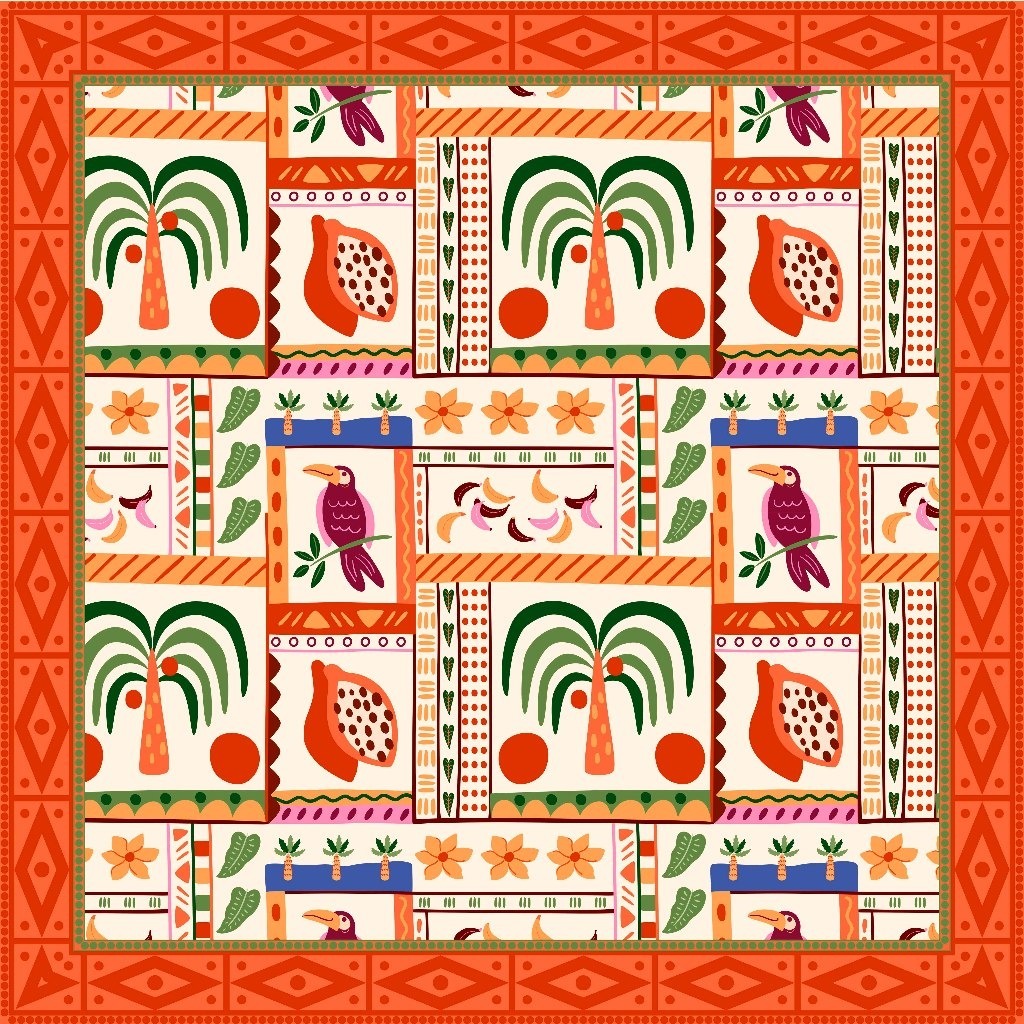 Kit 10 Pareôs Canga Feminina 1,45x1,45 Personalizada | Saída de Praia | Moda Praia Verão |Seda Begônia | Corte a Laser