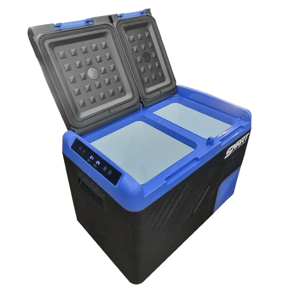Geladeira Portátil 45L Dual Zone com Dois Compartimentos Independentes – 12V/24V/110V/220V