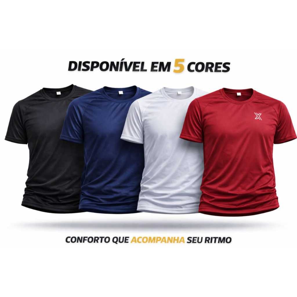 Kit 2 Camisetas Masculina Dry Fit  Resistente Caminhada Corrida Musculação CrossFit Poliester Premium Esporte