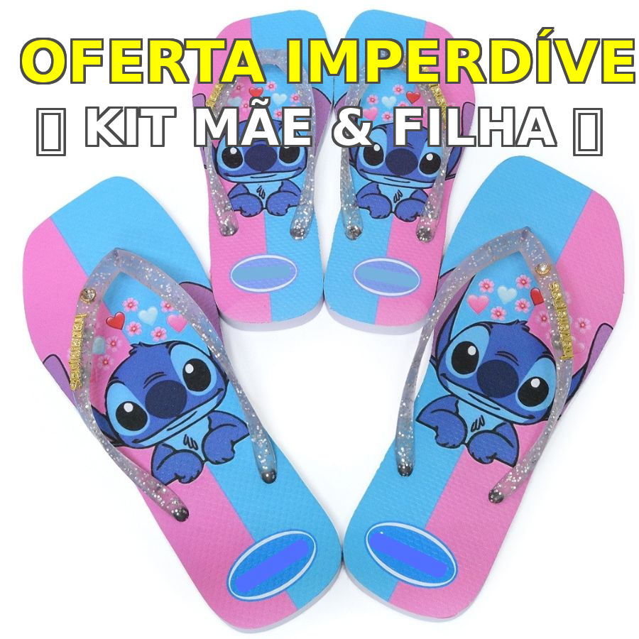 Kit Mãe e Filha Chinelo Combinando Presente Especial Confortável