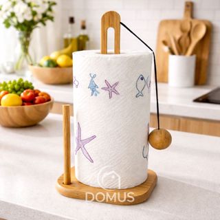 Suporte Porta Papel Toalha Em Bambu, multiuso, organizador de papel em Oferta na Shopee