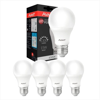 Kit 5 Lâmpadas LED Avant 15W Bulbo Modelo Pera Bocal E27 6500K Branco Frio em Oferta na Shopee