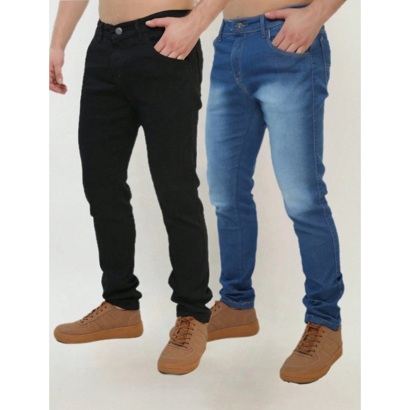 Kit Calça Jeans Masculina Slim Fit Stretch Moderna Casual Qualidade Premium