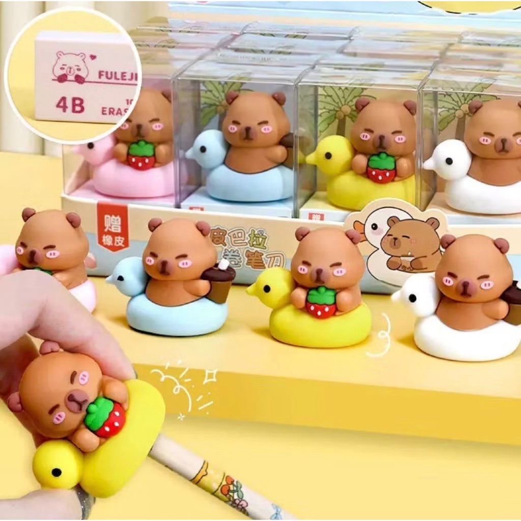 Apontador de Lápis CapyBara Fofinhos - Papelaria Fofa & Criativa - Material Escolar