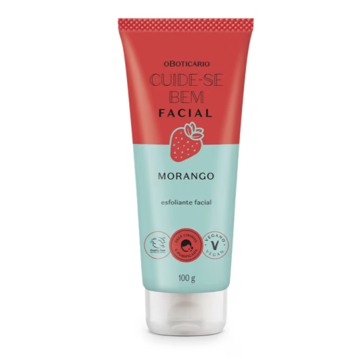 Esfoliante Facial Cuide-se Bem Feira Morango 100g lançamento
