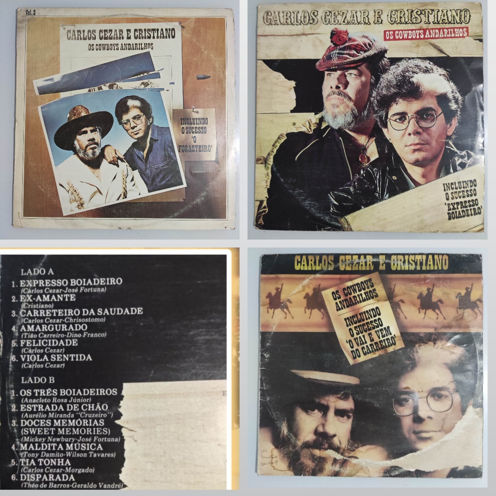 LP Vinil Carlos Cezar e Cristiano - Vários Titulos | Sertanejo Raiz | Disco de Vinil | Sertaneja