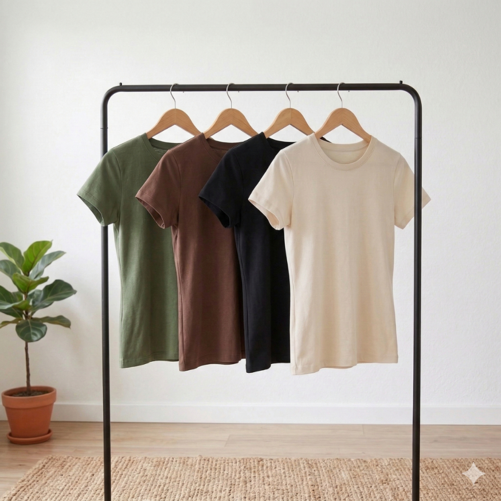 Kit 4 Baby Looks Femininas Essência Casual 100% Algodão – Conforto e Versatilidade em Oferta na Shopee