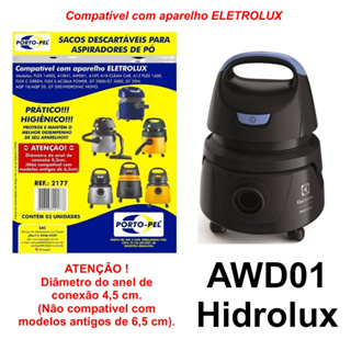 Kit 3 Sacos Aspirador de Pó Electrolux - Hidrolux AWD01 Cod. 2177 em Oferta na Shopee