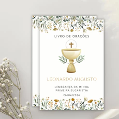 kit 10 LIVROS DE ORAÇÃO PERSONALIZADOS PARA PRIMEIRA EUCARISTIA