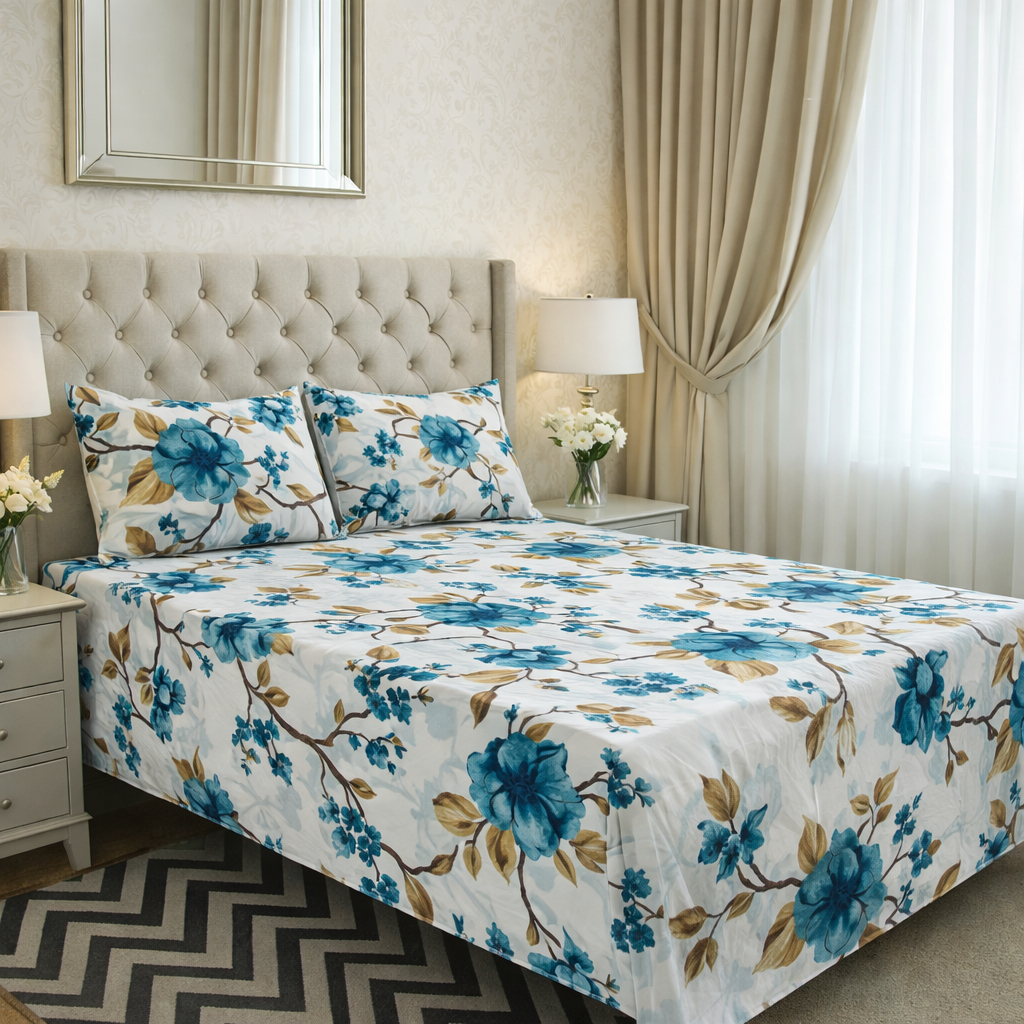 Capa Protetora Luva Casal King Estampada 3Pçs Hipercal C/Elástico 100% Algodão 400 Fios em Oferta na Shopee