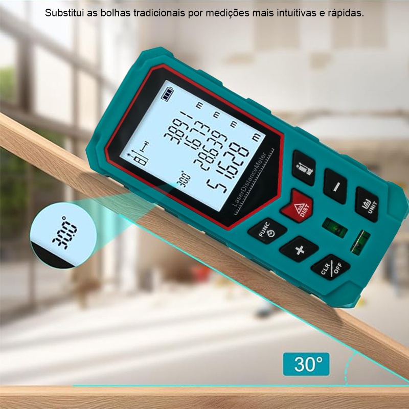 Trena Laser Digital Profissional Recarregável USB 50m / 100m Medidor De Distância Alta Precisão LCD