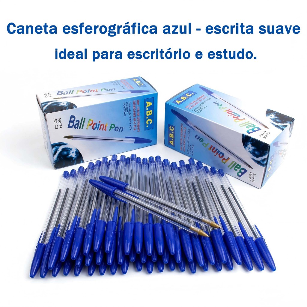 10-50 Canetas Esferográficas Ponta Média Simple Azul Preta Vermelha Escolar Escritório AA934