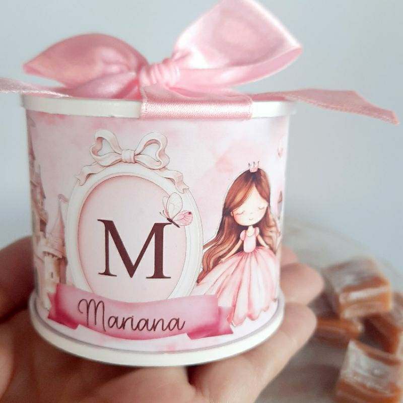 Tubolata 5X6cm Personalizada Tema Princesa Lembrancinha para Aniversário