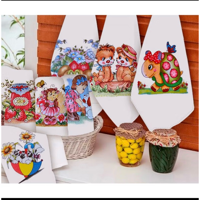 Kit 20 Panos de Prato Trad. Estampado Algodão Grande 44x65 Alta Absorção Pano de Copa Cozinha Limpeza Doméstica Louça