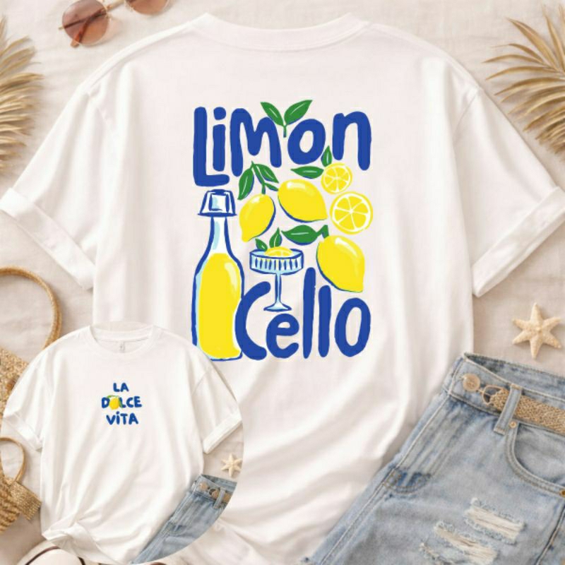 Camiseta Blusa Camisa T-shirt Feminina La Dolce Vita Limon Cello Algodão Modinha Blusinha Casual Básica