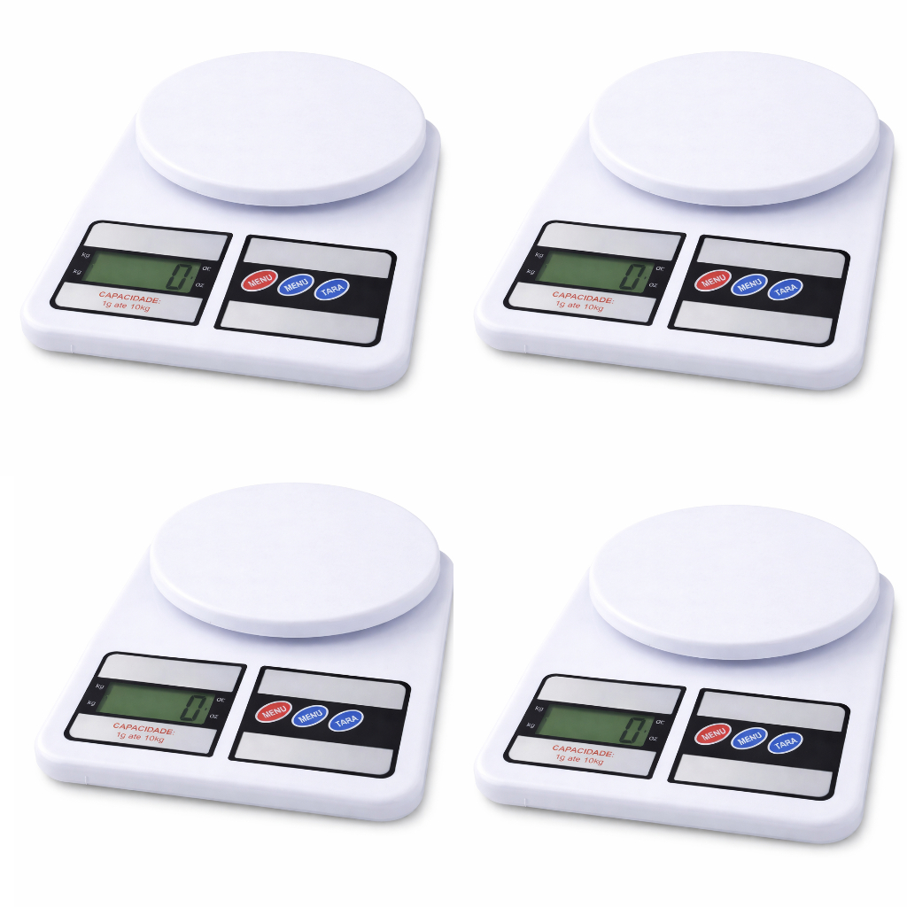 Kit 4 Balança Digital 10kg Atacado Cozinha Pesar Dieta Alimentos