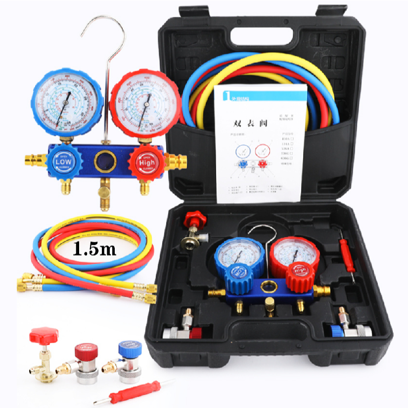 Manômetro Manifold Ar Condicionado Automotivo R134 C/ Maleta Mangueiras