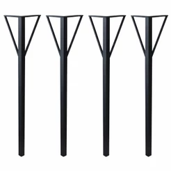 4 Pés Ferro Reforçado 80cm Preto Mesa de Jantar Estudos