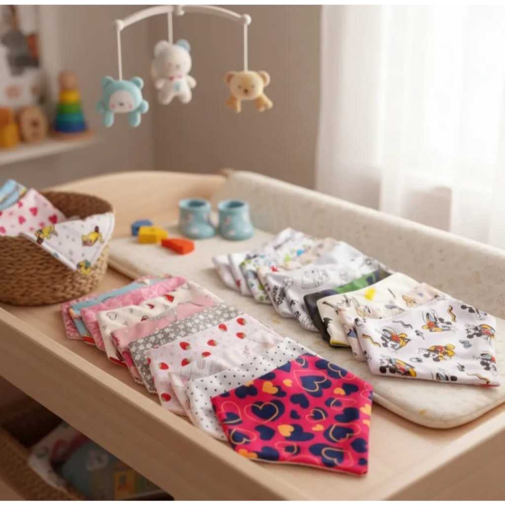 Kit 3 Babadores Bandana Impermeáveis Bebê  Menino Menina