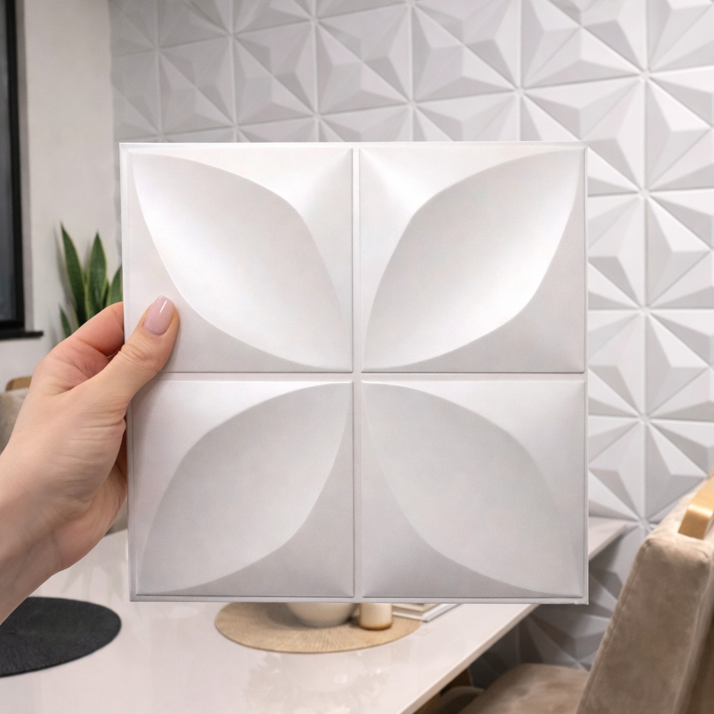 Kit até 30 Placas PVC 3D Revestimento De Parede Decorativa 25X25cm em Oferta na Shopee