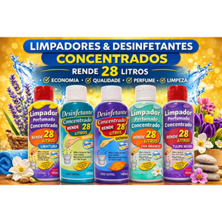 Limpadores e Desinfetantes Perfumado Sampa Clean 140ml RENDE 28 LITROS em Oferta na Shopee