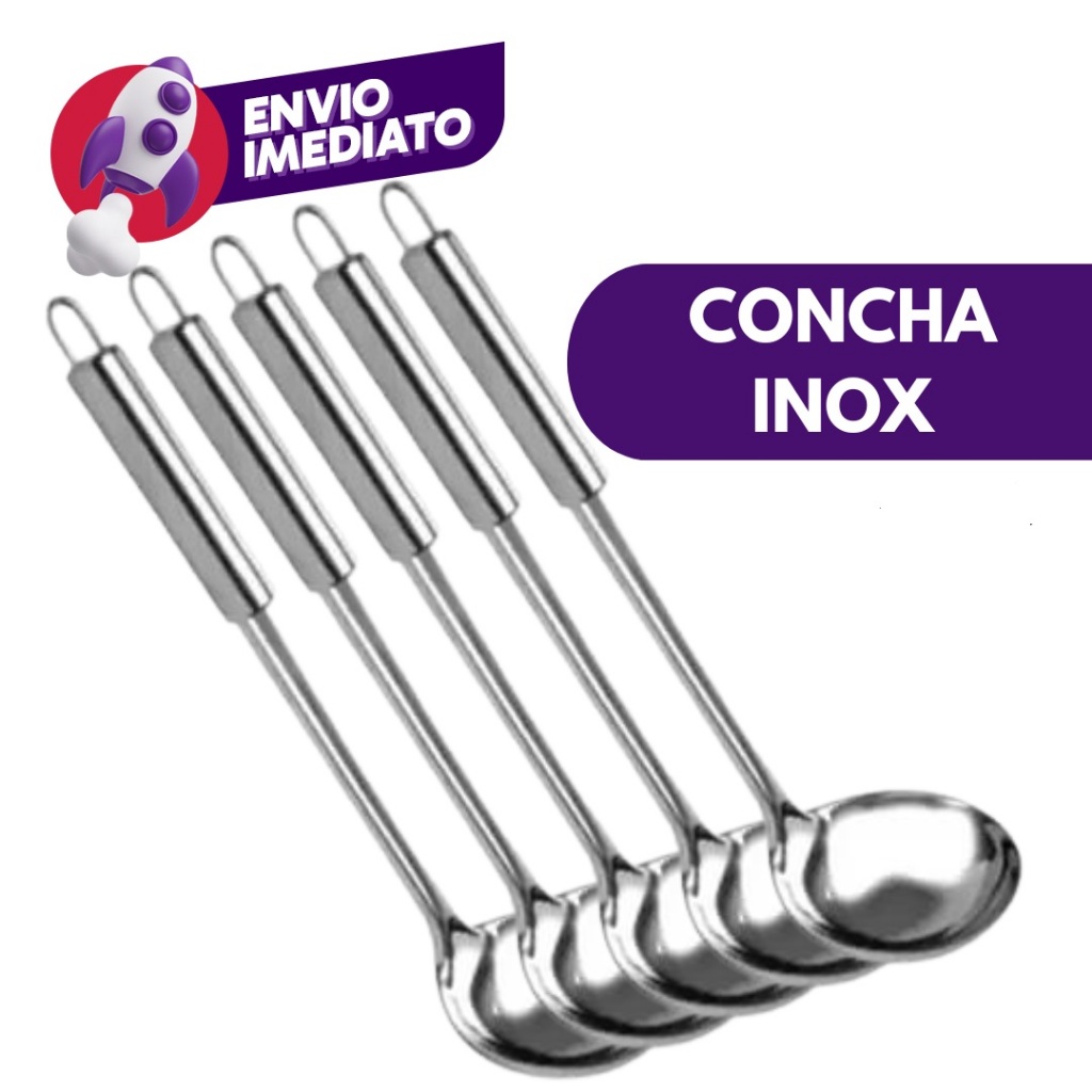 Concha Aço Inox Servir Feijão Caldo Sopa Creme Molho Utensílio Cozinha Restaurante Com 5, 8 ou 10 Un