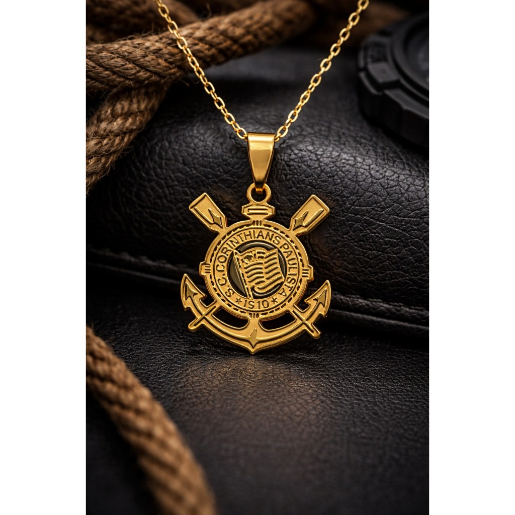 Colar Corrente Corinthians Aço Inoxidável Não escurece. Masculina Feminina Unisex