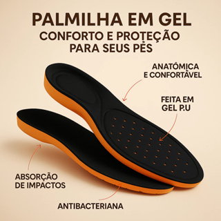 Palmilha em Gel Ortopédica para Trabalho Alívio Anti Stress Comfort em Oferta na Shopee