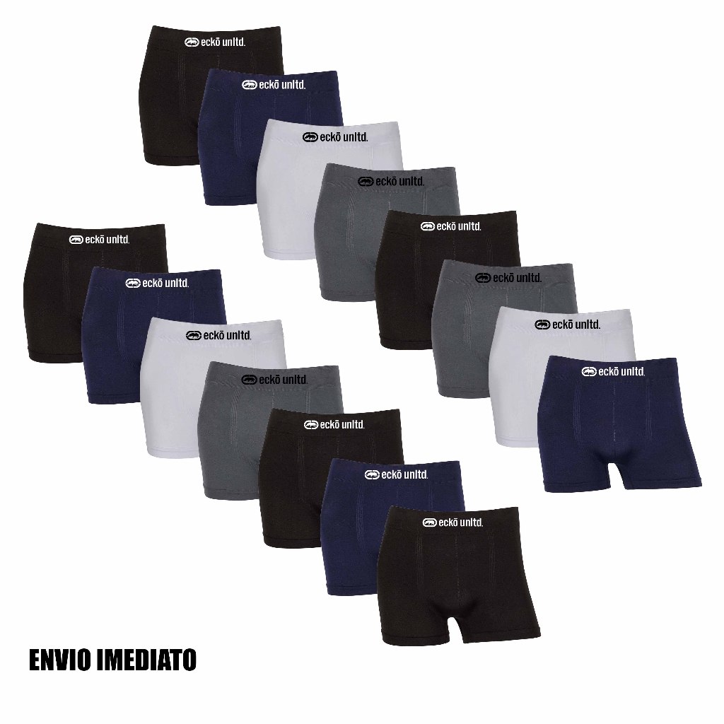 Kit 7 ou 15 cuecas boxer Ecko Originais Microfibra confortáveis Sem Costura