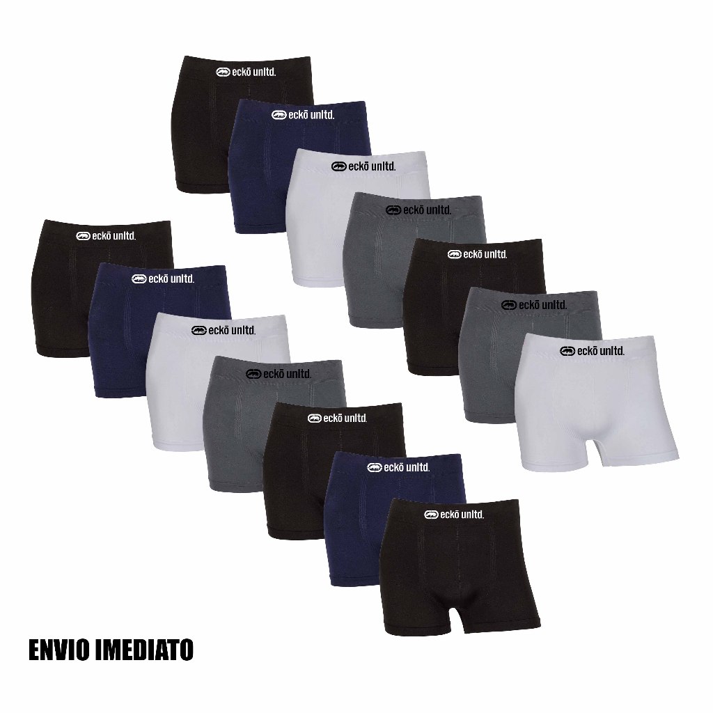 Kit 7 ou 14 cuecas boxer Ecko Originais Microfibra confortáveis Sem Costura