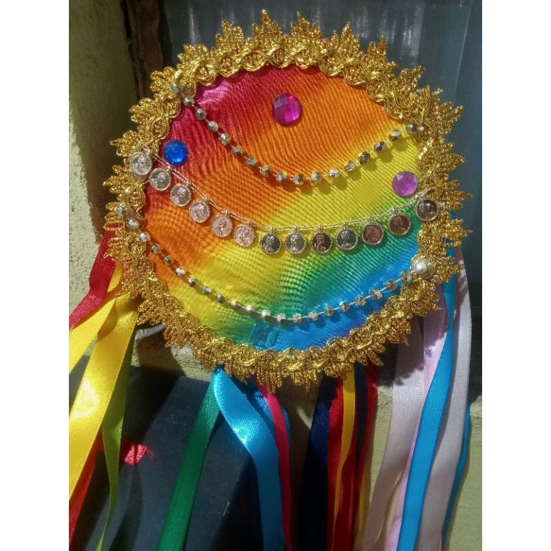 pandeiros cigano com fitas .varias cores em Oferta na Shopee