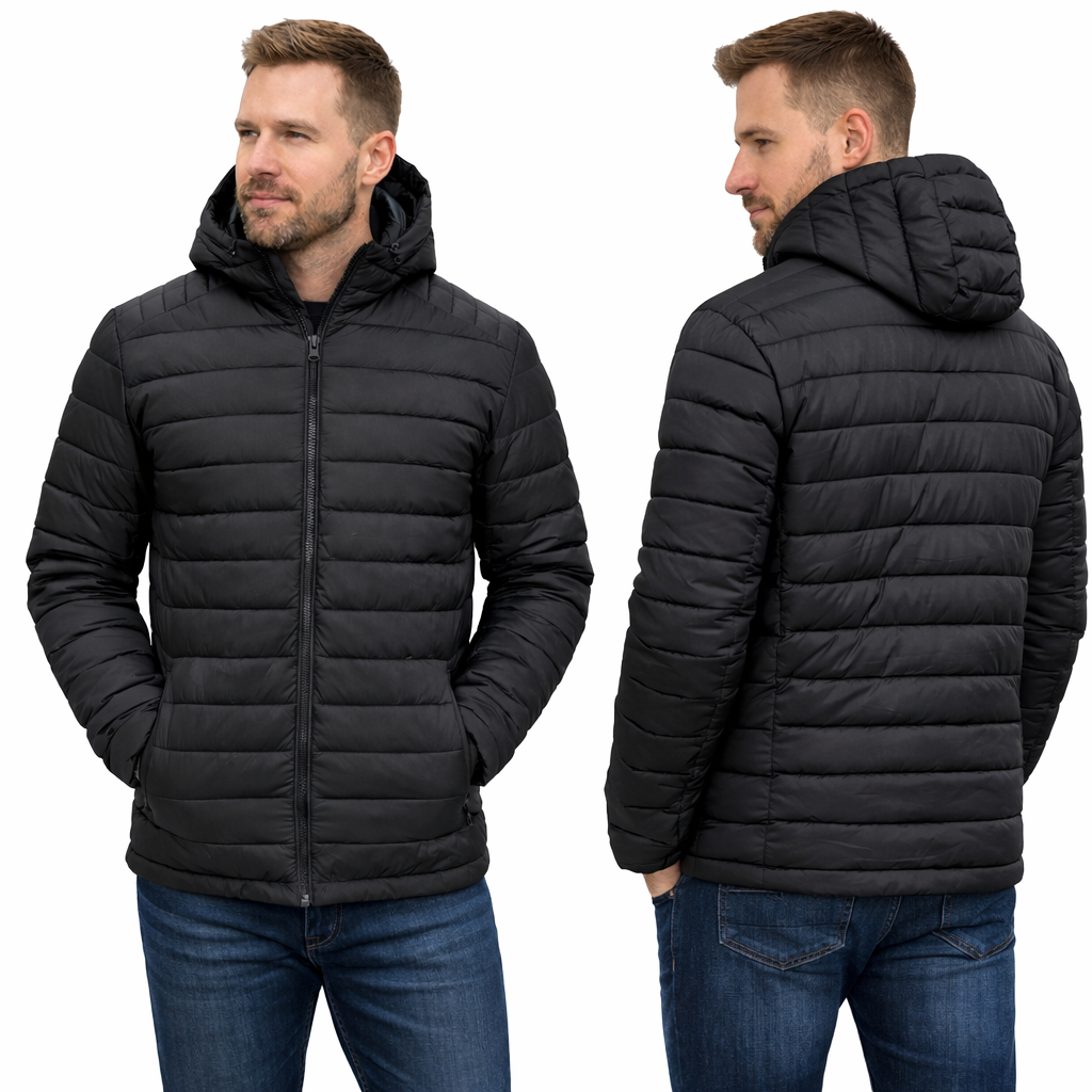 Jaqueta Puffer Impermeavel Bobojaco Corta Vento de Frio Gominho Casual Masculina Capuz Removivel em Oferta na Shopee