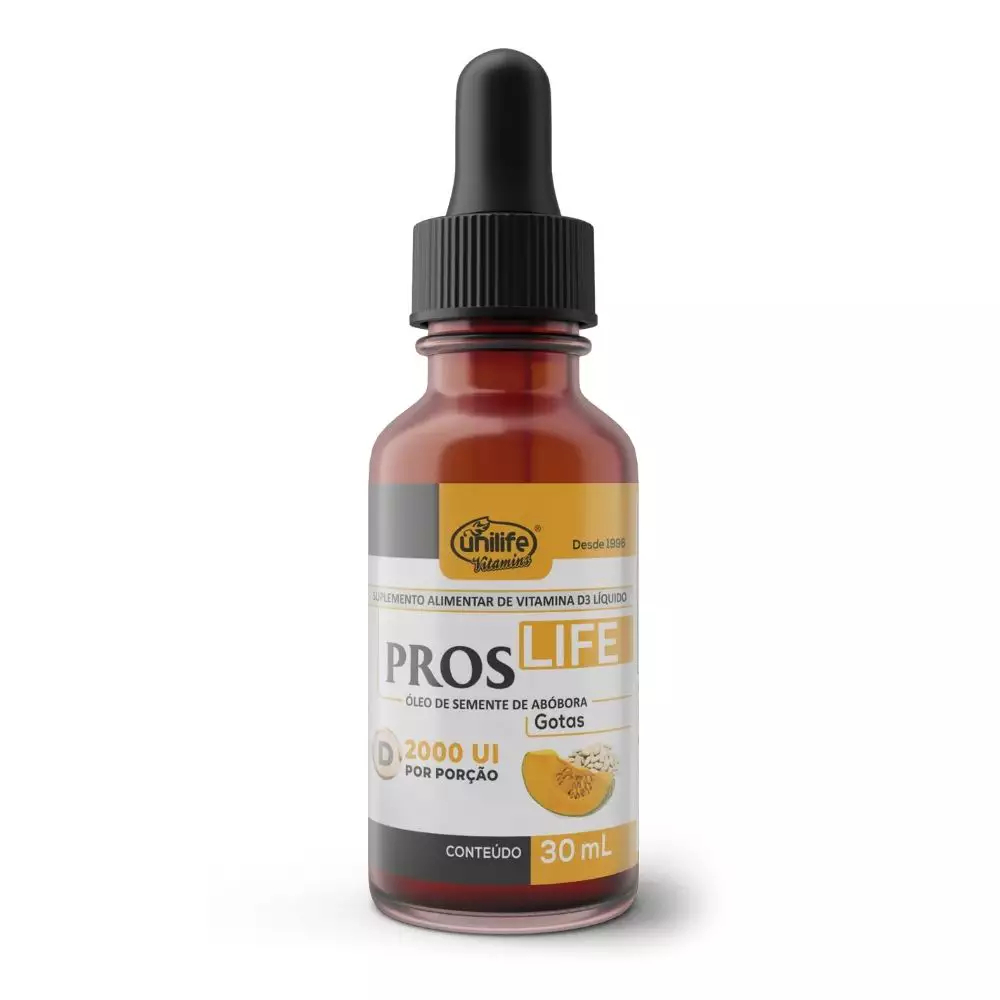Óleo de Semente de Abóbora + Vitamina D3 ProsLife Unilife 30ml 2000UI