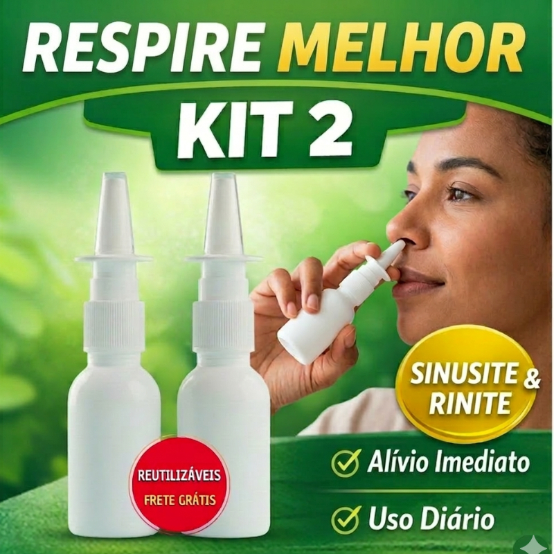 Spray Nasal Reutilizável Limpeza Nasal Descongestão Adulto Infantil Rinite Sinusite   Kit 2 em Oferta na Shopee