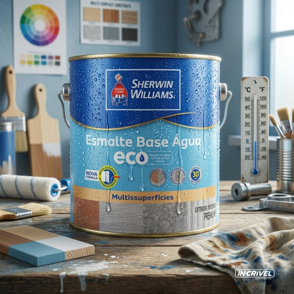 Tinta Esmalte Pintura Metais Madeiras 3,6 Litros Base Agua Cores Brilhante Sherwin Williams