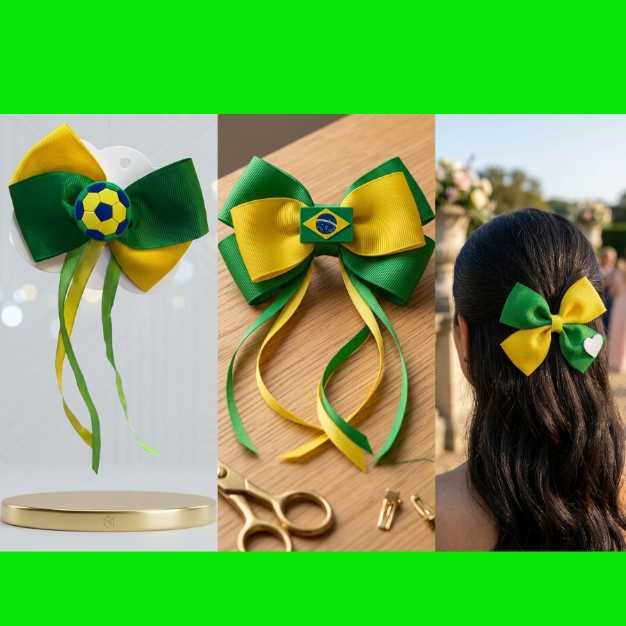 Presilha Bandeira do Brasil Copa 2026-Acessório de Cabelo em Oferta na Shopee