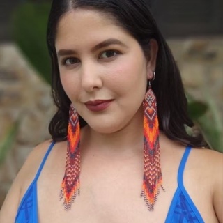 Brinco Indígena de Miçangas Feito a mão com Grafismos Únicos Brinco Anzol Aço Inoxidável em Oferta na Shopee