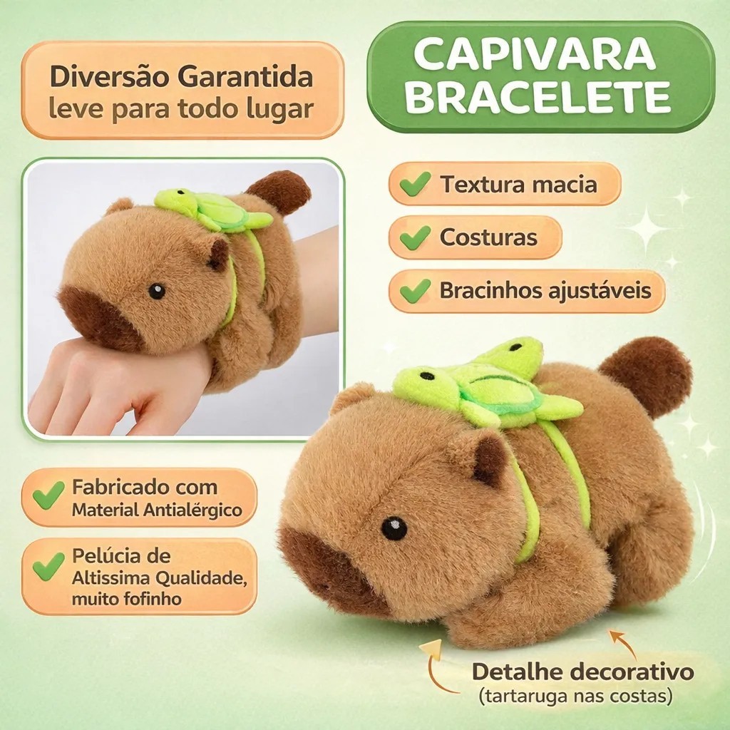 Pulseira de pelúcia de Capivara, Lindo Anel De Boneca De Pulso Para Meninas Bem Presente