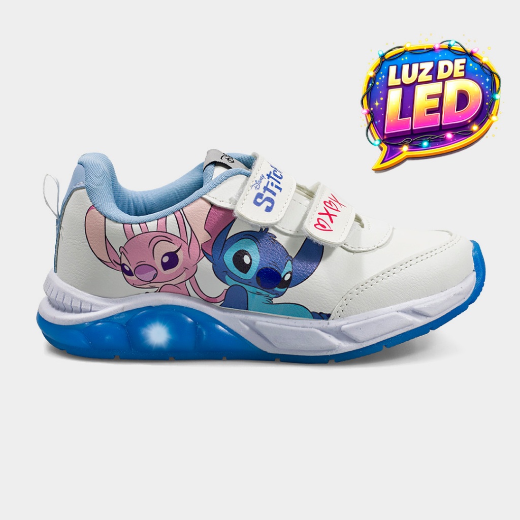 Tenis Menina Disney Stitch & Angel LED Luzinha DST41DY