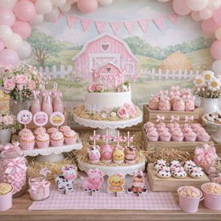 Kit 4 Displays de Mesa Fazendinha -  Fazendinha Aquarela, Fazendinha Rosa, Fazendinha Azul em Oferta na Shopee