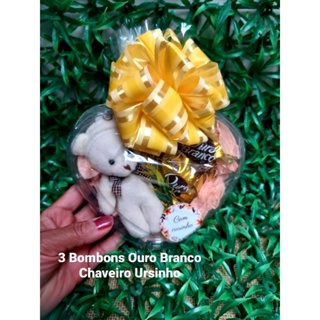 Coração com Bombons+Ursinho Chaveiro em Oferta na Shopee